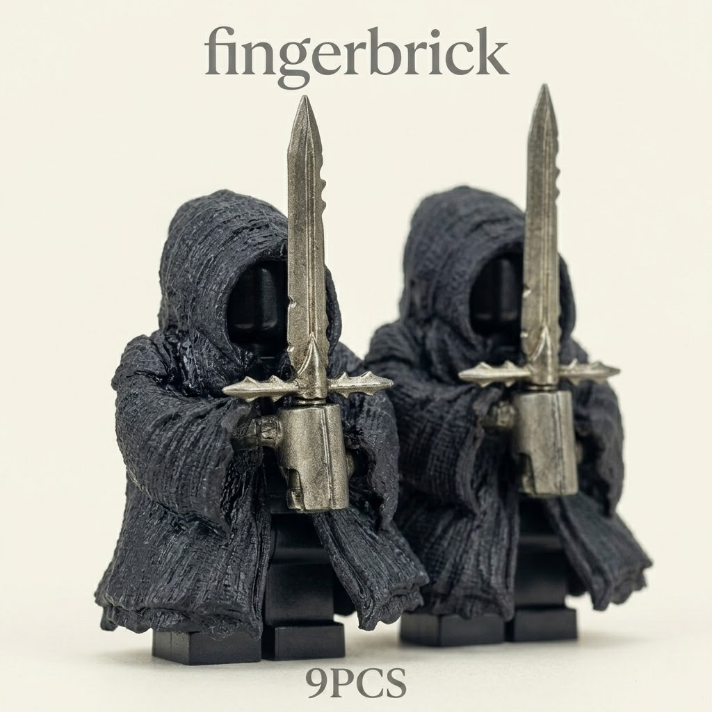 9PCS Dark Hooded Knight Building Block Minifigures – Fantasy Army Set