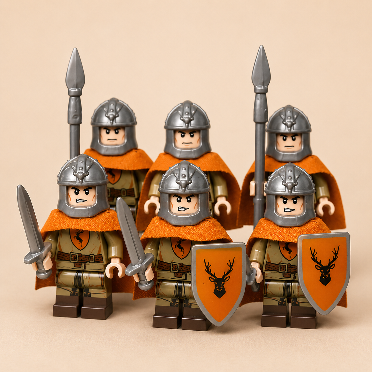 13PCS Stag King & Royal Guard Minifigures Set – Original Fantasy MOC Building Block Army Compatible with Major Brick Brands
