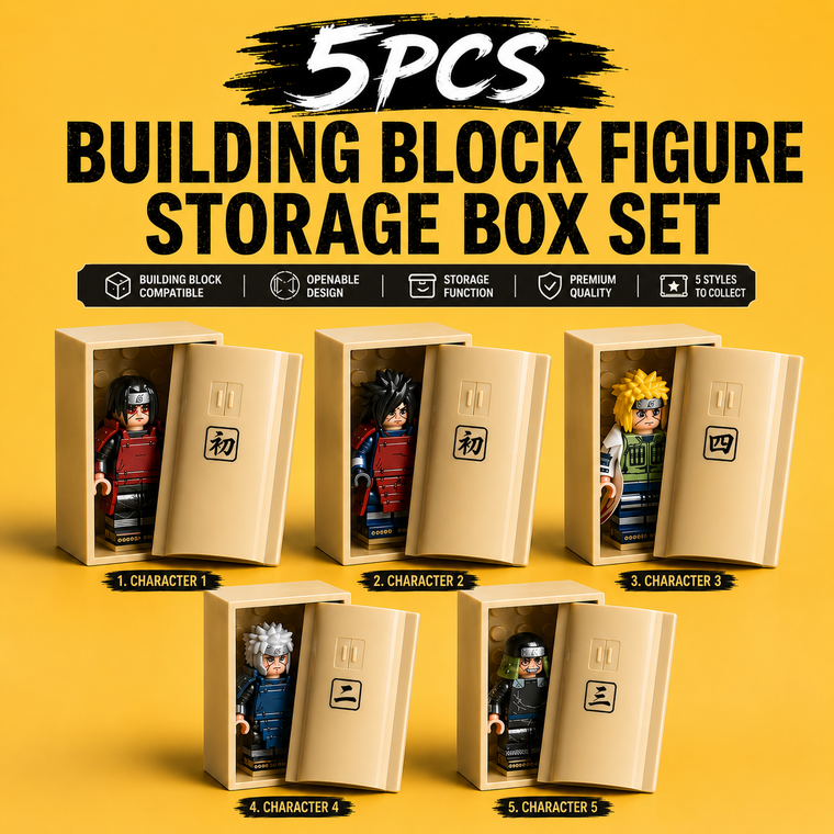 5PCS Ninja Warrior Minifigures with Storage Boxes – MOC Building Block Set