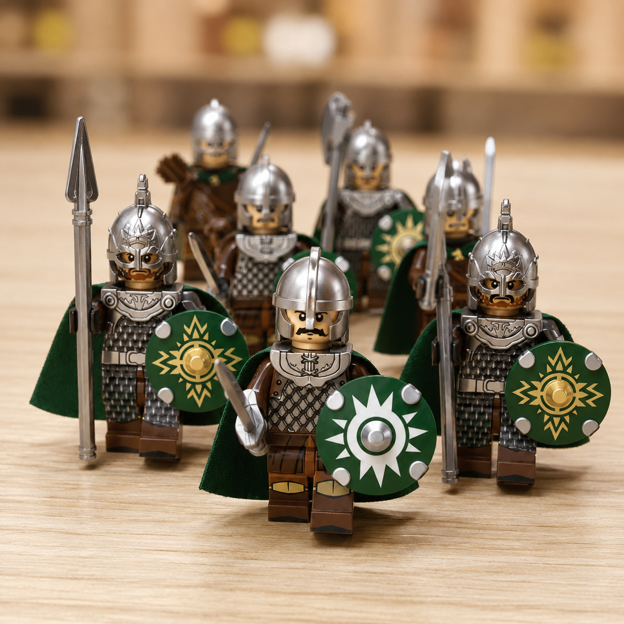 8-Piece Medieval Knight Minifigure Set | Fantasy Army Building Block Figures