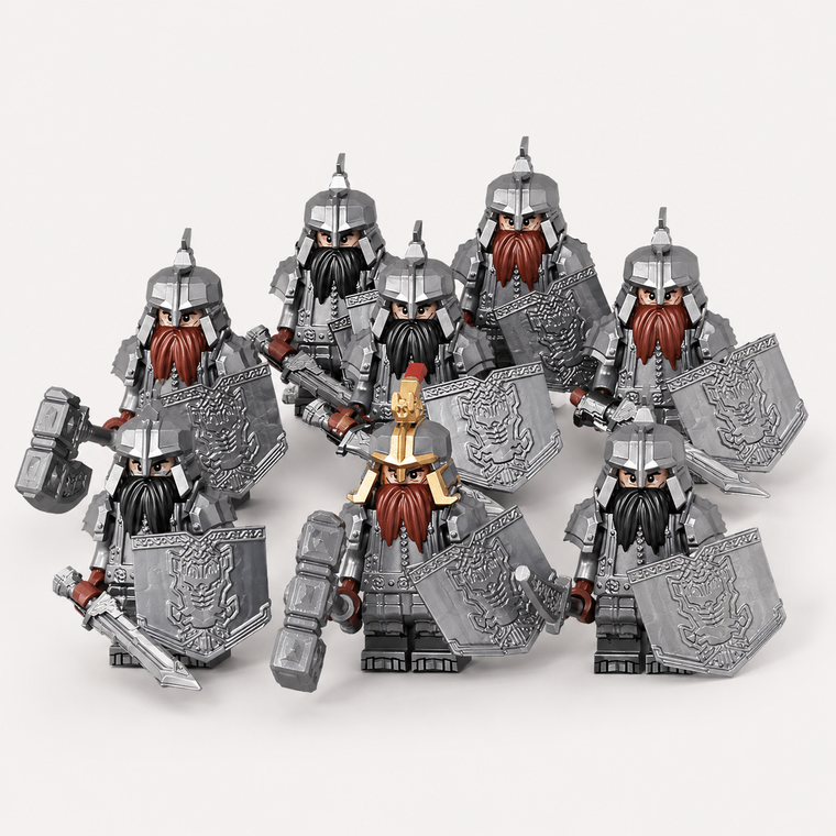 8PCS Dwarf Warrior Minifigures Set – Original MOC Building Block Toys Compatible with Major Brick Brands