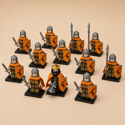 13PCS Stag King & Royal Guard Minifigures Set – Original Fantasy MOC Building Block Army Compatible with Major Brick Brands