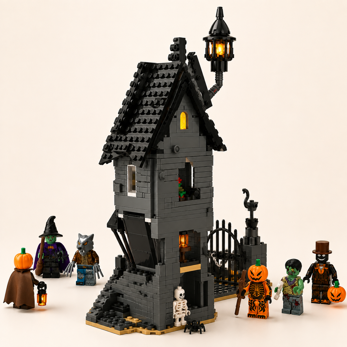 Halloween Haunted House Building Set with 8 Spooky Figures