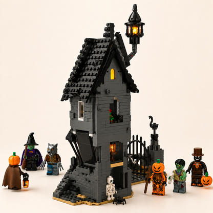 Halloween Haunted House Building Set with 8 Spooky Figures