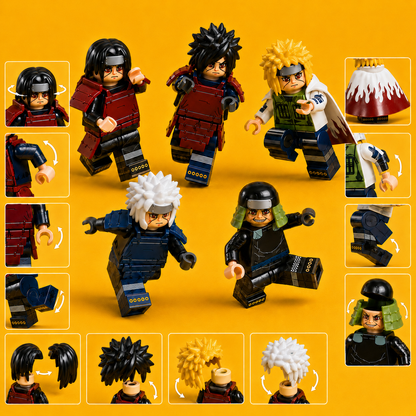 5PCS Ninja Warrior Minifigures with Storage Boxes – MOC Building Block Set
