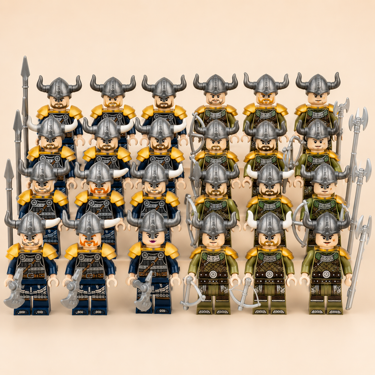 24PCS Pirate Minifigures Set – Original MOC Building Block Figures with Weapons & Accessories