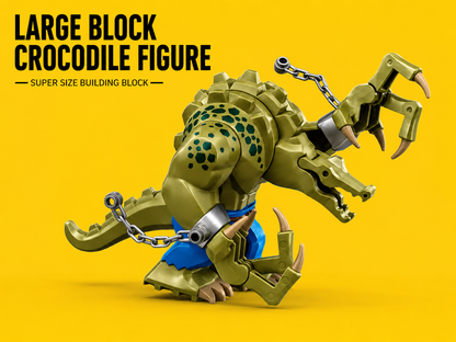 Large Crocodile Warrior Minifigure – Original MOC Building Block Big Figure Compatible with Major Brick Brands