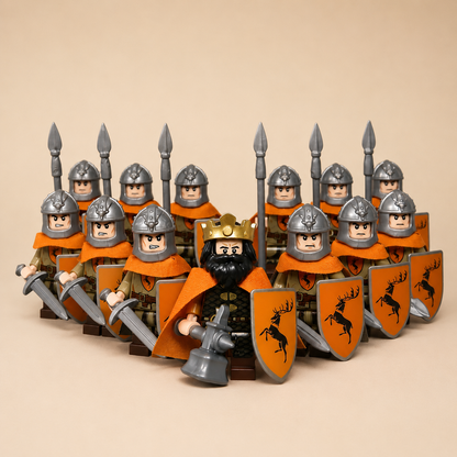 13PCS Stag King & Royal Guard Minifigures Set – Original Fantasy MOC Building Block Army Compatible with Major Brick Brands