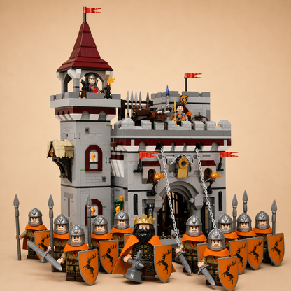13PCS Stag King & Royal Guard Minifigures Set – Original Fantasy MOC Building Block Army Compatible with Major Brick Brands