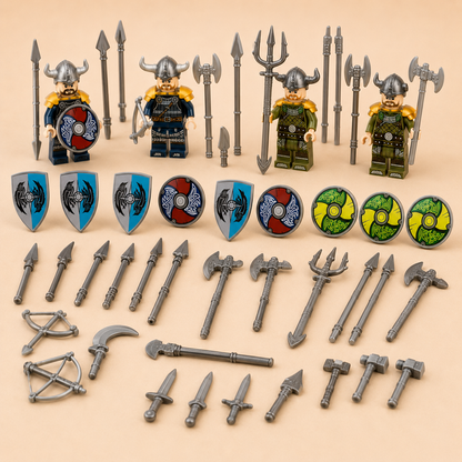 24PCS Pirate Minifigures Set – Original MOC Building Block Figures with Weapons & Accessories