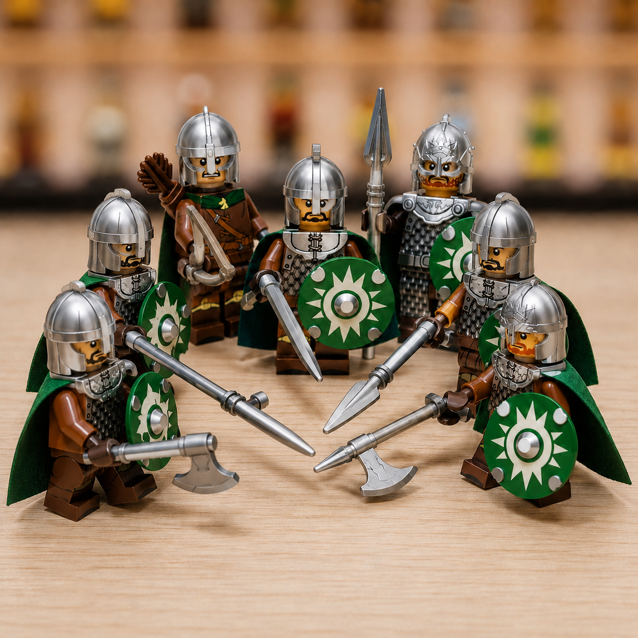 8-Piece Medieval Knight Minifigure Set | Fantasy Army Building Block Figures