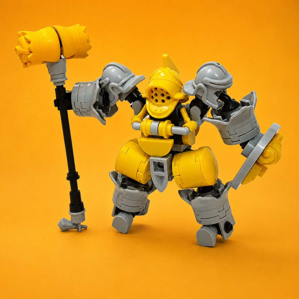 2PCS Armored Mech Building Block Figures – Poseable Robot Knight Construction Toy Set
