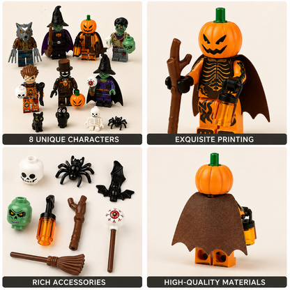 Halloween Haunted House Building Set with 8 Spooky Figures