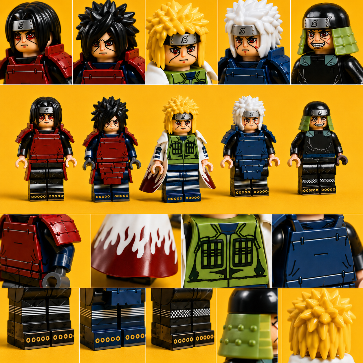 5PCS Ninja Warrior Minifigures with Storage Boxes – MOC Building Block Set