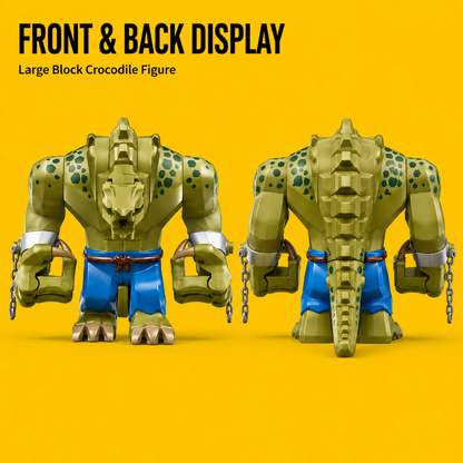 Large Crocodile Warrior Minifigure – Original MOC Building Block Big Figure Compatible with Major Brick Brands