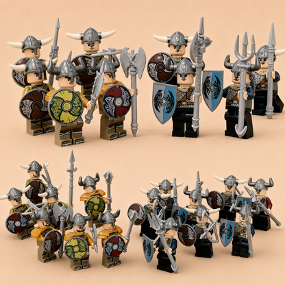 24PCS Pirate Minifigures Set – Original MOC Building Block Figures with Weapons & Accessories