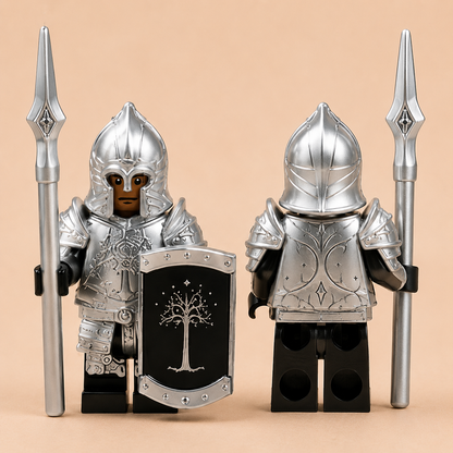 Silver Tree Guard Medieval Fantasy Knight Army Minifigure Set