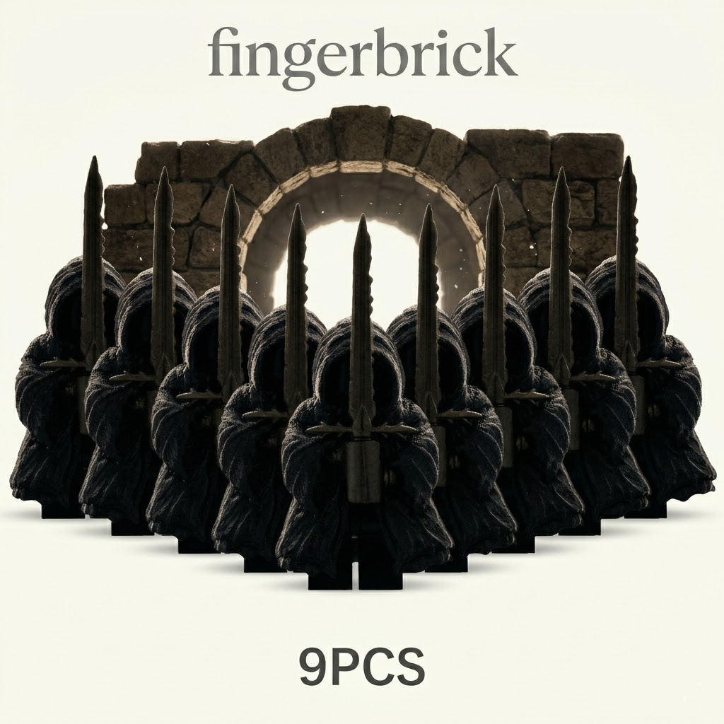 9PCS Dark Hooded Knight Building Block Minifigures – Fantasy Army Set