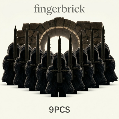 9PCS Dark Hooded Knight Building Block Minifigures – Fantasy Army Set