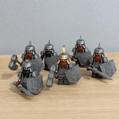 8PCS Dwarf Warrior Minifigures Set – Original MOC Building Block Toys Compatible with Major Brick Brands