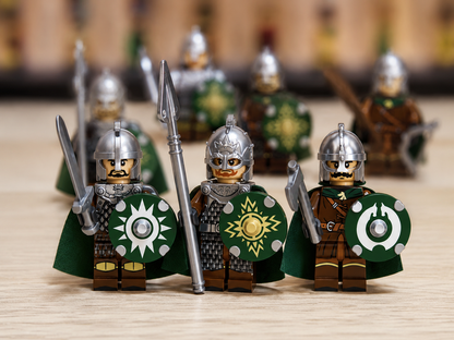 8-Piece Medieval Knight Minifigure Set | Fantasy Army Building Block Figures