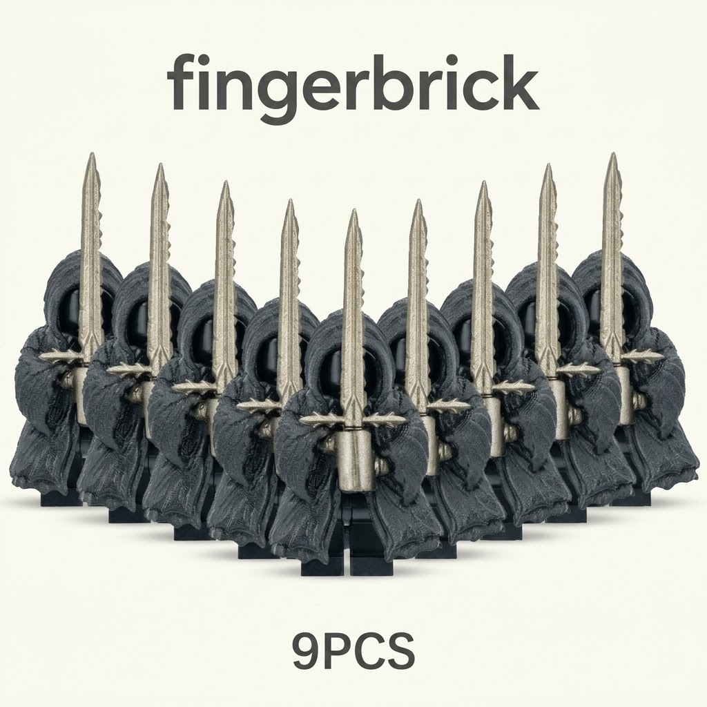 9PCS Dark Hooded Knight Building Block Minifigures – Fantasy Army Set