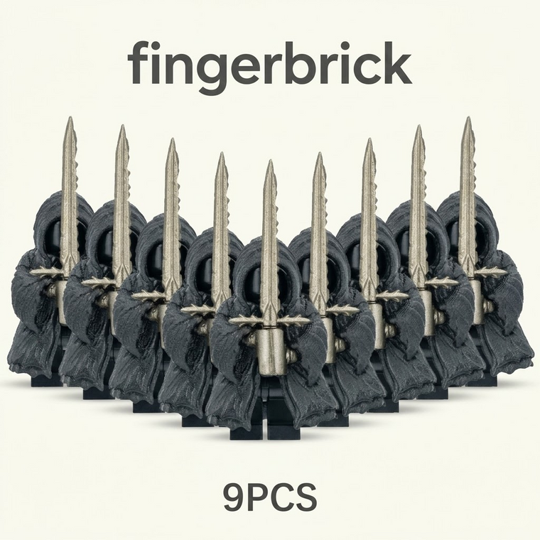 9PCS Dark Hooded Knight Building Block Minifigures – Fantasy Army Set